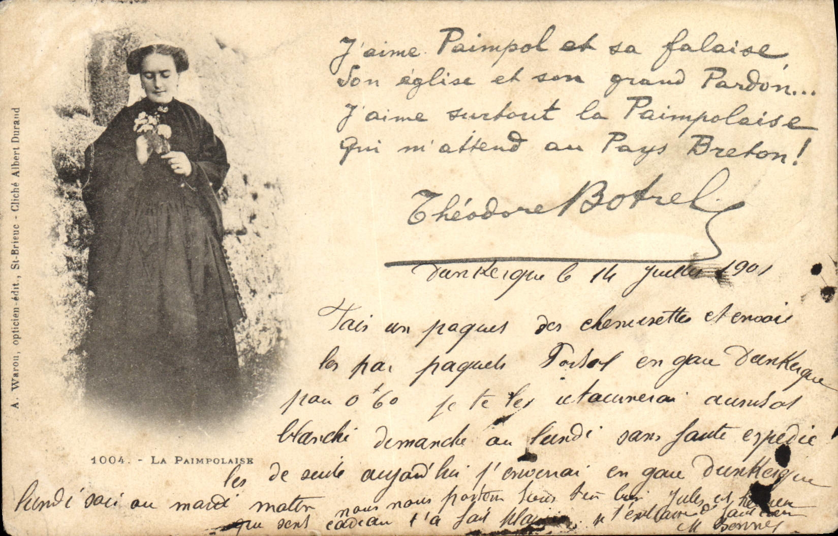 CPA Folklore Les chansons de Botrel Bretagne La Paimpolaise 
