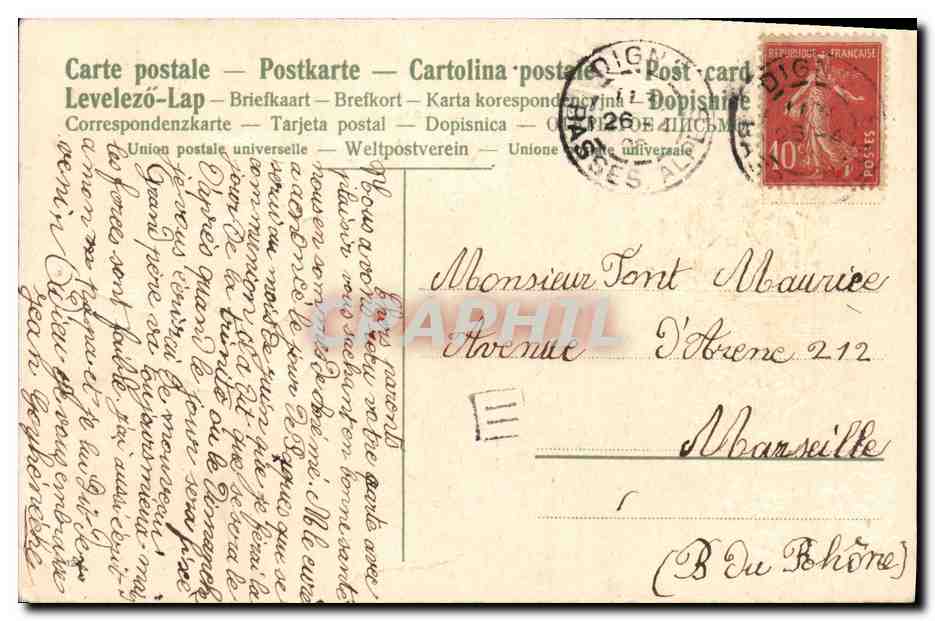 CPA Fantaisie Fleurs Oiseaux  — Verso