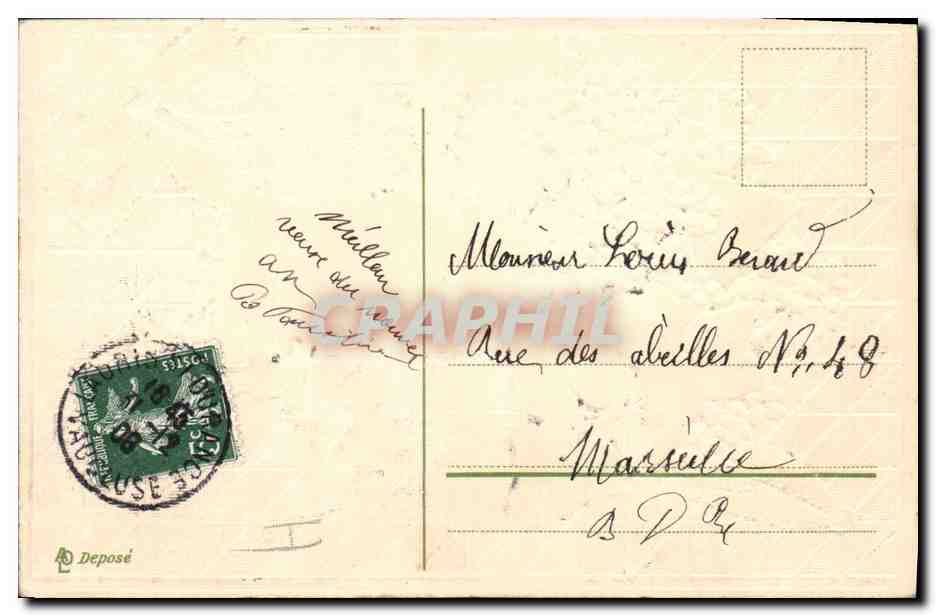 CPA Fantaisie Fleurs  — Verso