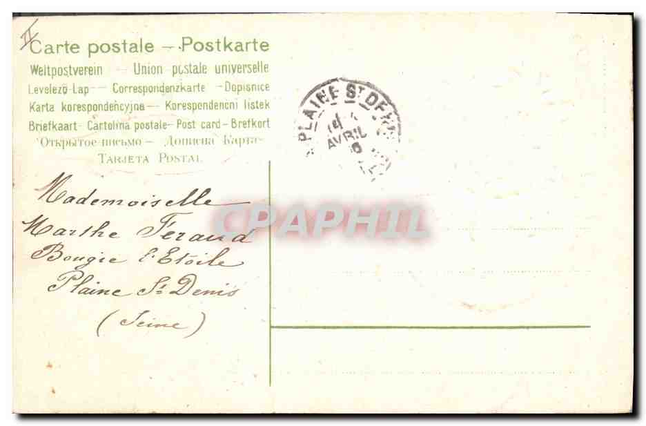 CPA Fantaisie Fleurs Poisson 1er Avril  — Rückseite
