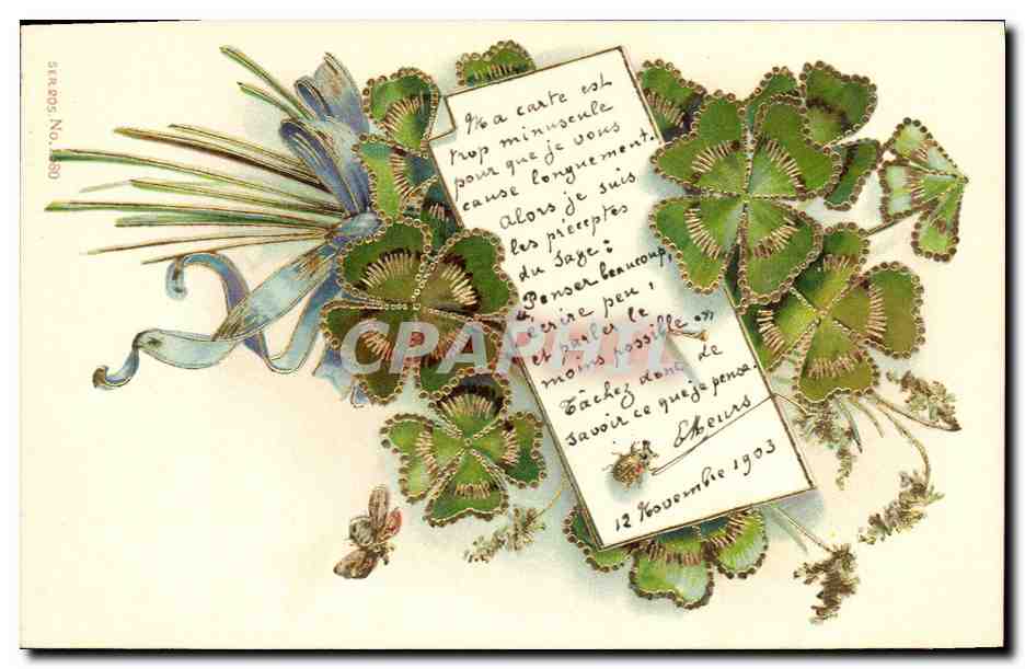 CPA Fantaisie Fleurs Trefles 