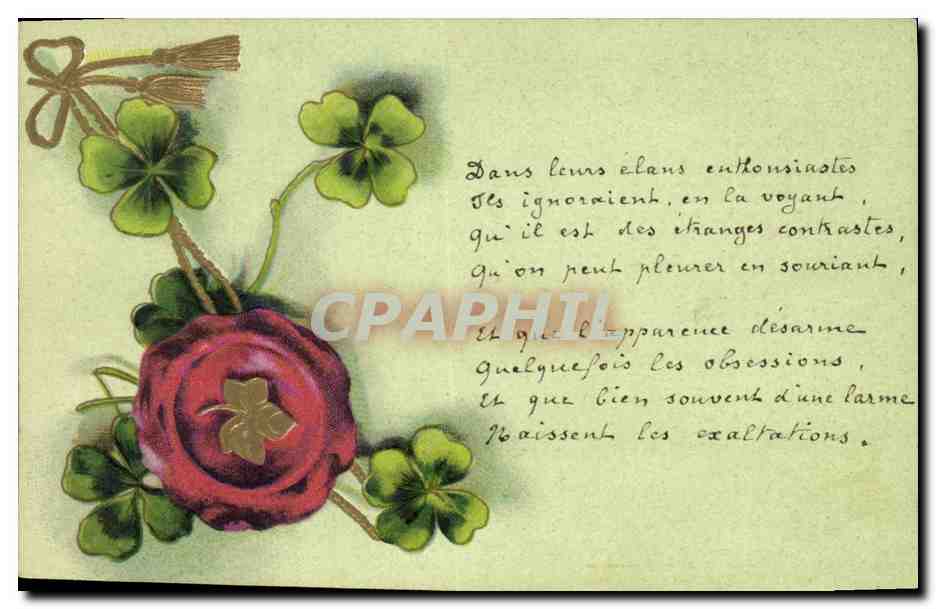 CPA Fantaisie Fleurs Trefles 