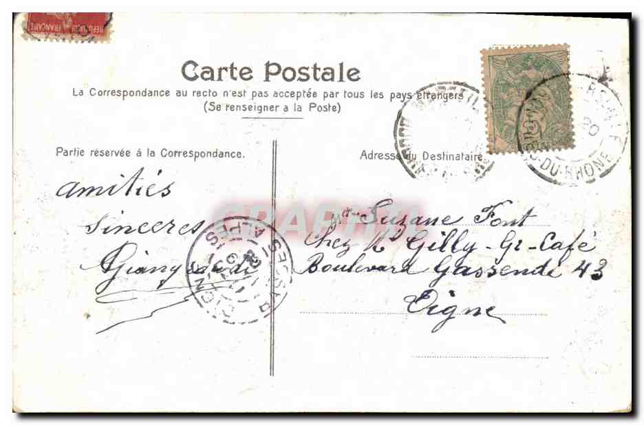 CPA Fantaisie Fleurs Enfants Caleche Cheval  — Verso
