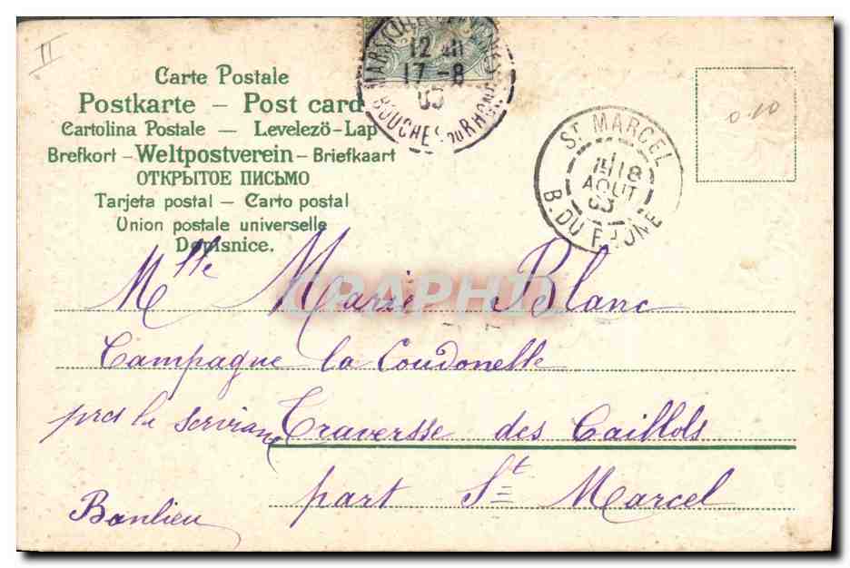 CPA Fantaisie Fleurs Colombes  — Verso