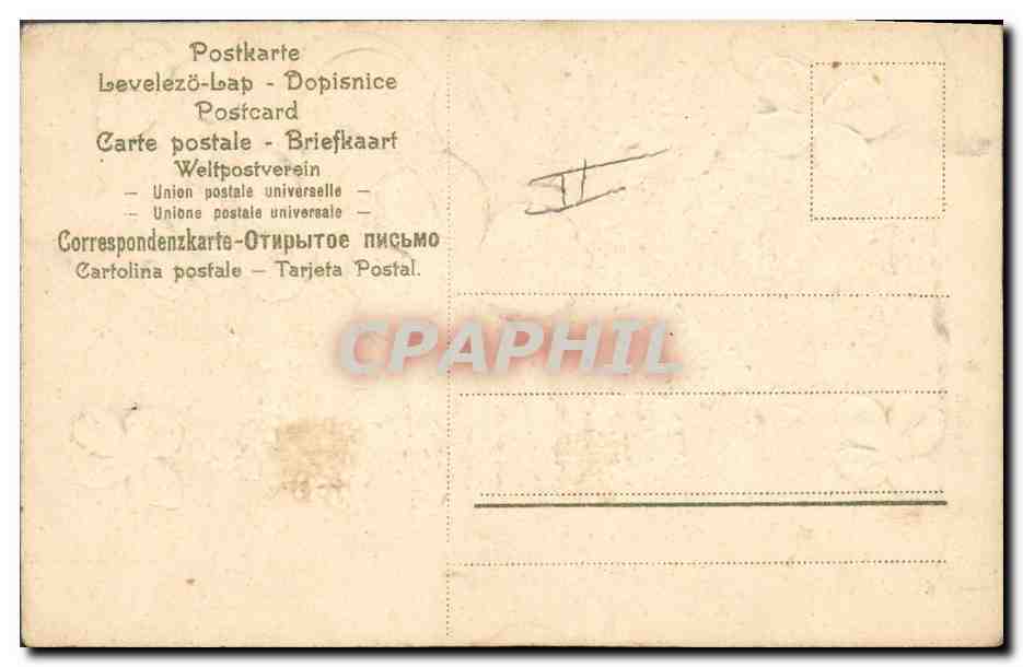 CPA Fantaisie Fleurs Trefles Bonne annee  — Rückseite