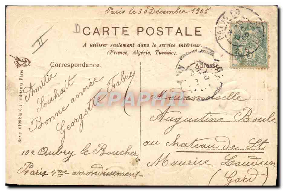 CPA Fantaisie Fleurs  — Verso