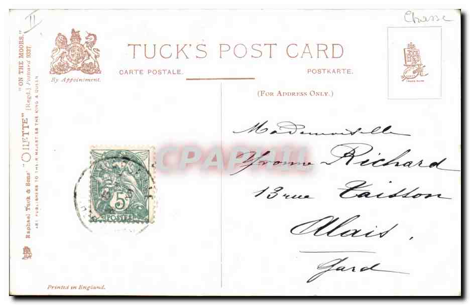 On the Moors — Anxious Moments — Tuck & Sons — Verso