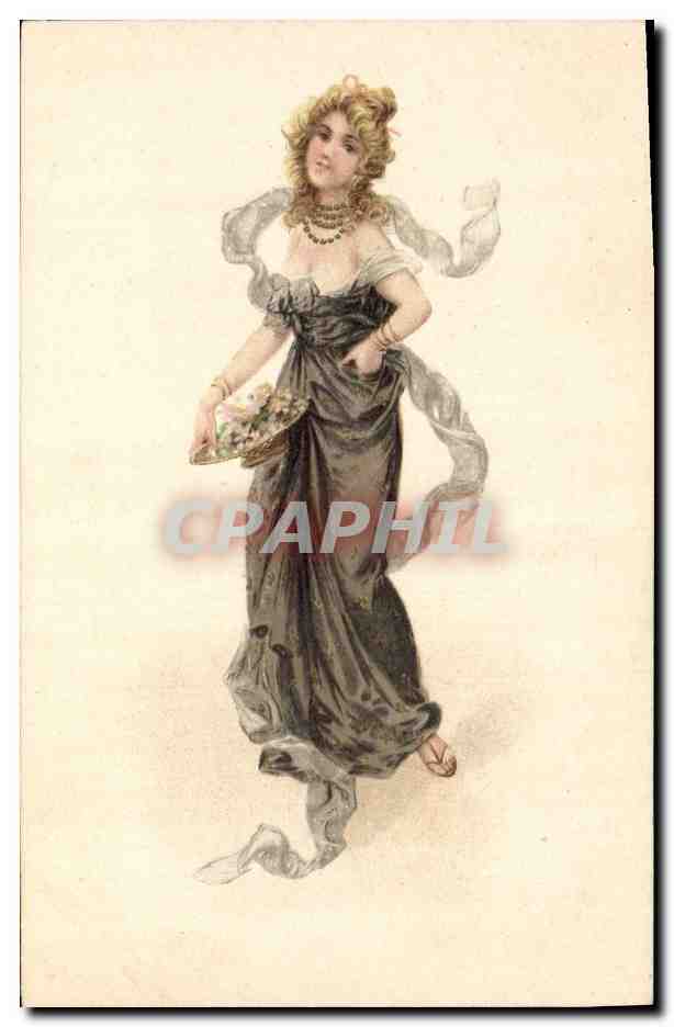 CPA Fantaisie Illustrateur Femme 
