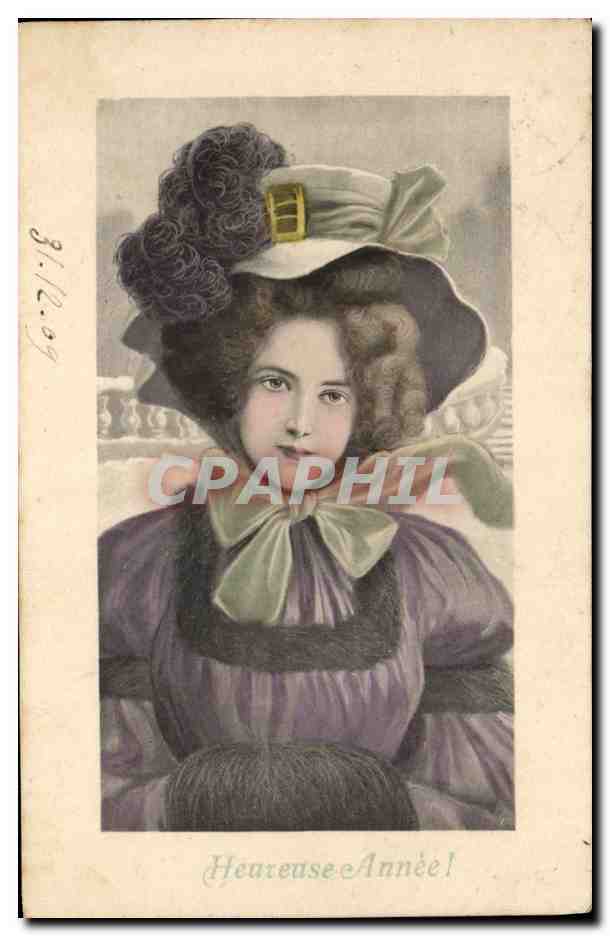 CPA Fantaisie Illustrateur Femme Heureuse annee 