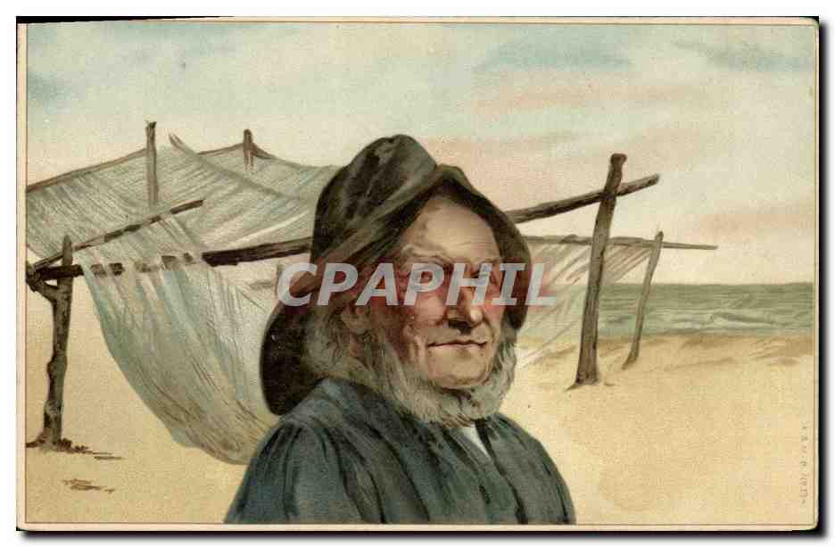 CPA Fantaisie Illustrateur Pecheur Peche 