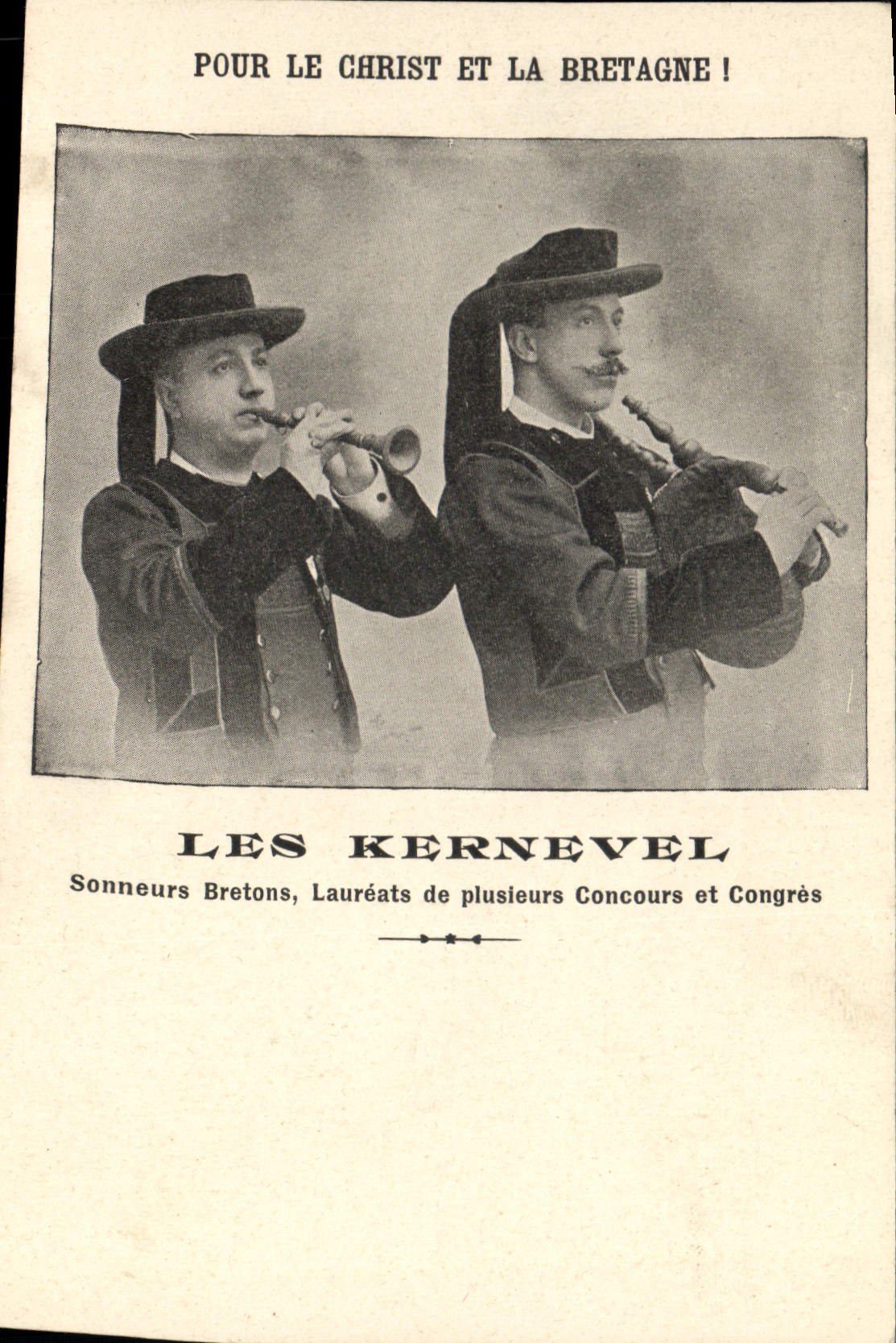 Les Kernevel — Sonneurs Bretons, Lauréats de plusieurs Concours et Congrès — Éditeur non visible