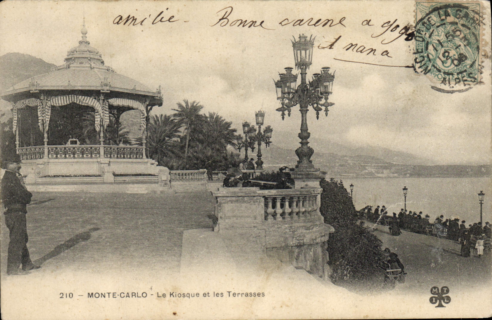 CPA Kiosque et les terrasses Monte Carlo Monaco 