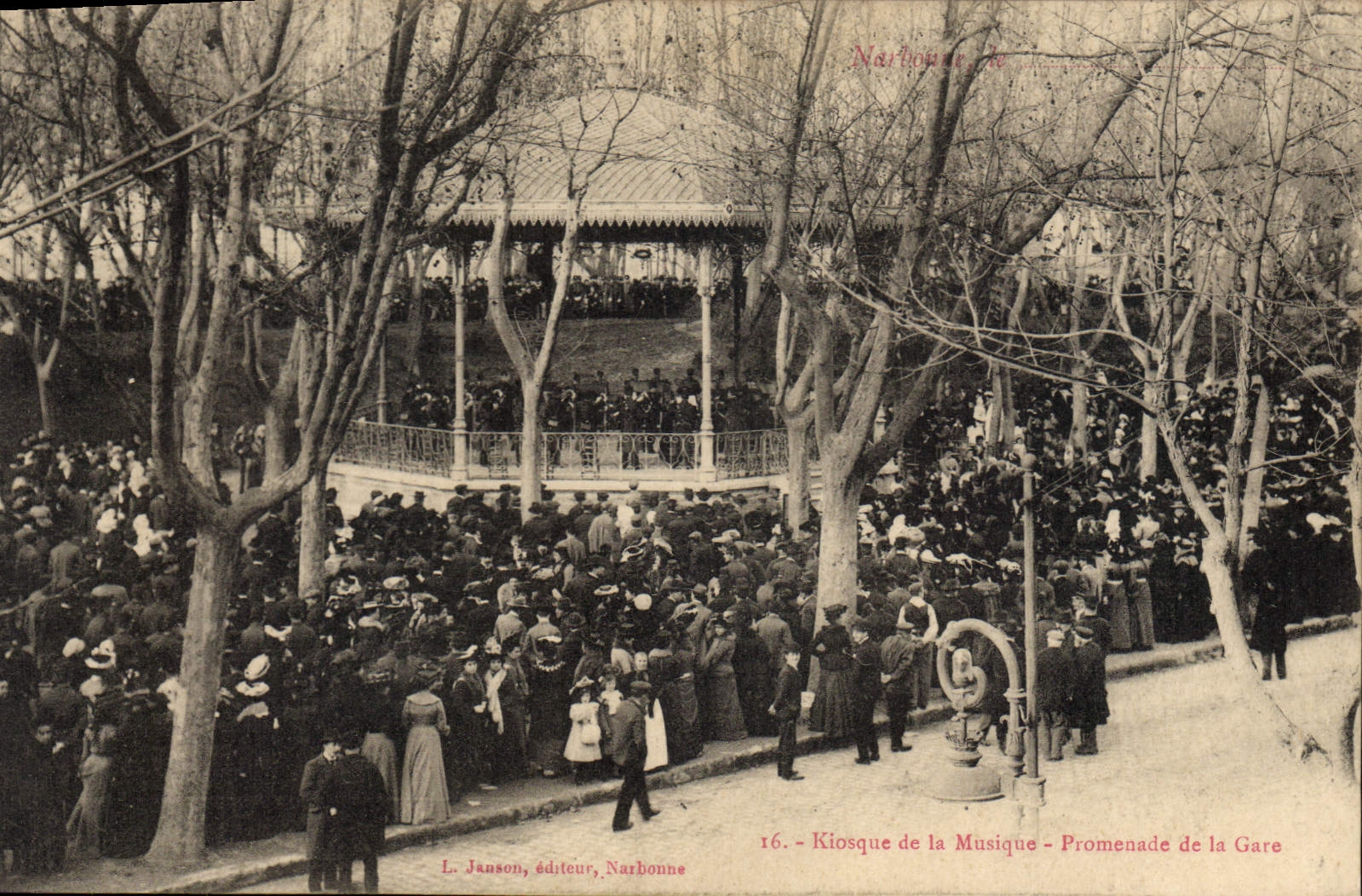 Kiosque de la Musique - Promenade de la Gare — Narbonne — L. Janson, éditeur, Narbonne — n°16