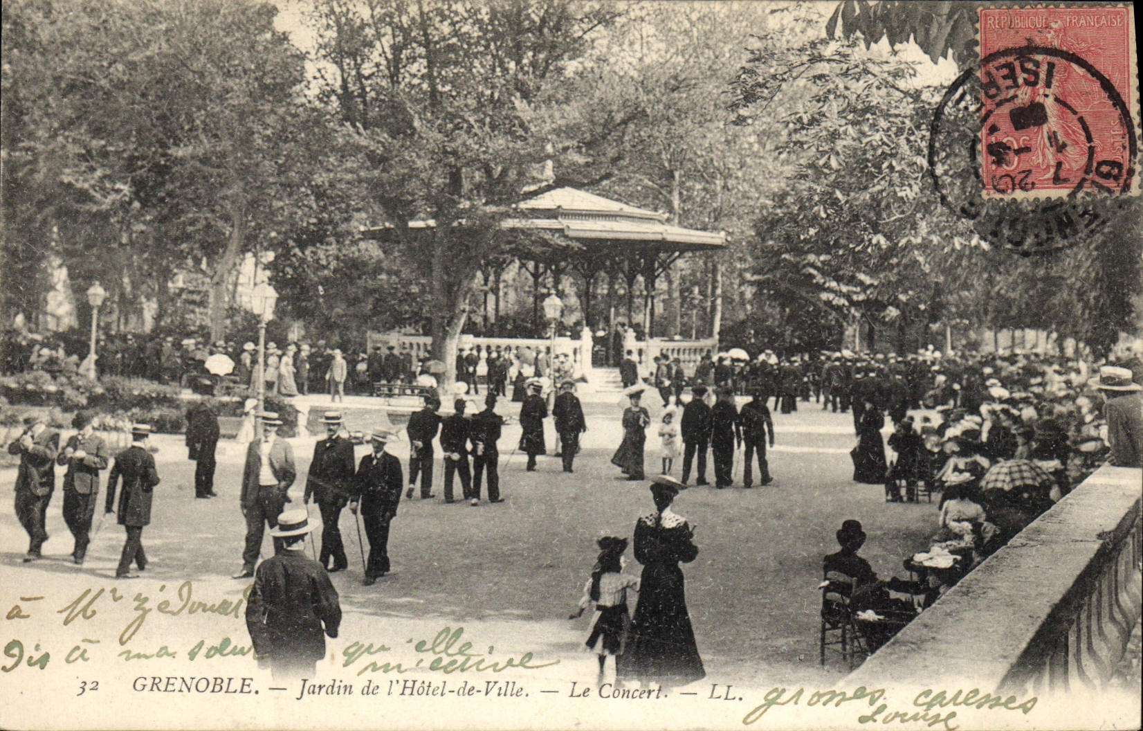 Grenoble — Jardin de l'Hôtel-de-Ville — Le Concert — LL. Grondes-Carnes
