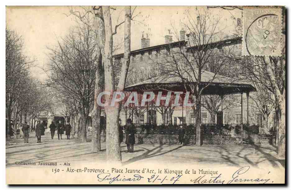 CPA Kiosque de la musique Aix en Provence Place Jeanne d'Arc 