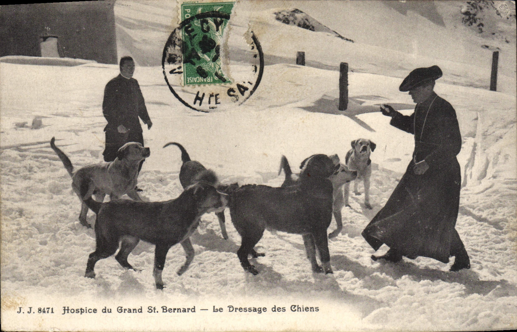 Hospice du Grand St Bernard — Le Dressage des Chiens — J.J. 8471