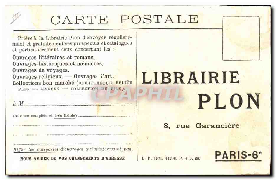 CPA Militaria Le Marechal Lyautey  — Verso