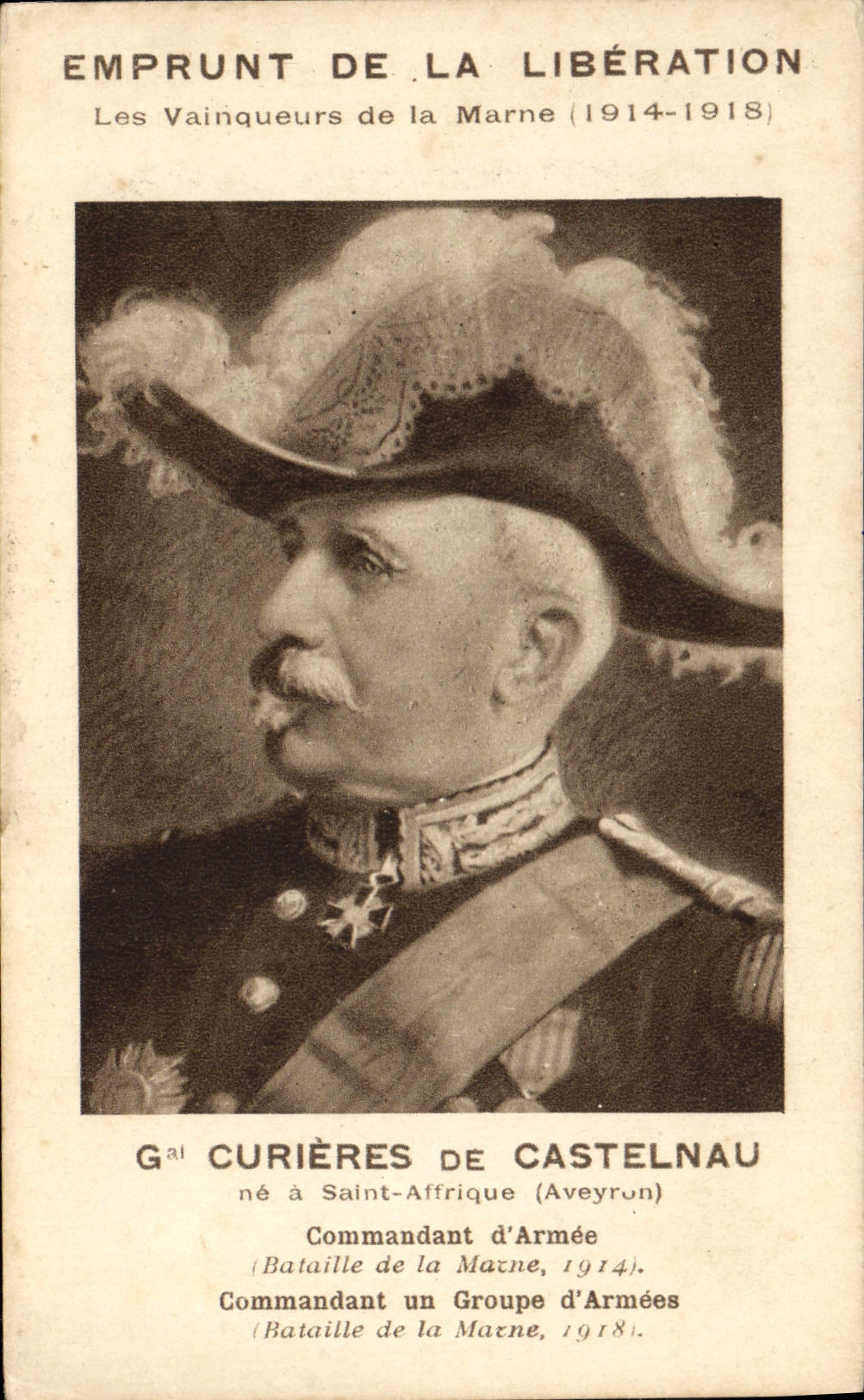 CPA Militaria Emprunt de la Liberation Gal Curieres de Castelnau 
