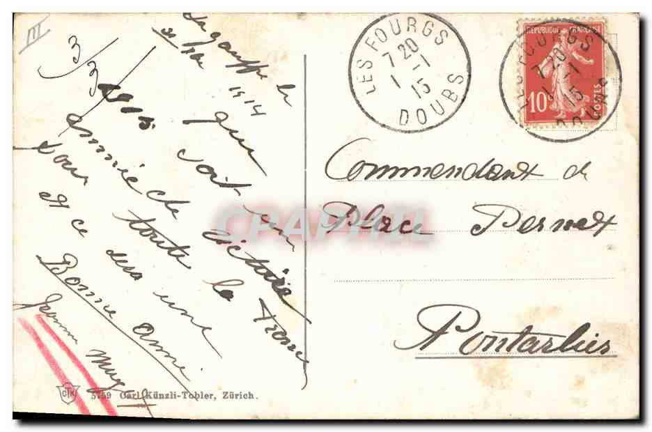 CPA Militaria Colonel Bornand Commandant de la 1ere division — Rückseite
