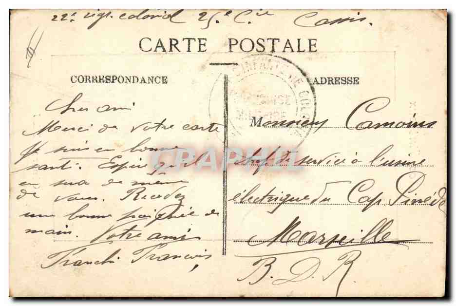 CPA Militaria General Pau — Rückseite