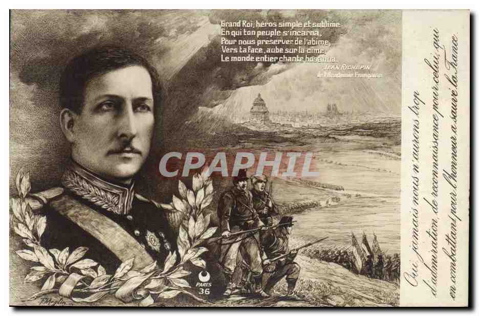 CPA Militaria SM Roi Albert 1er 