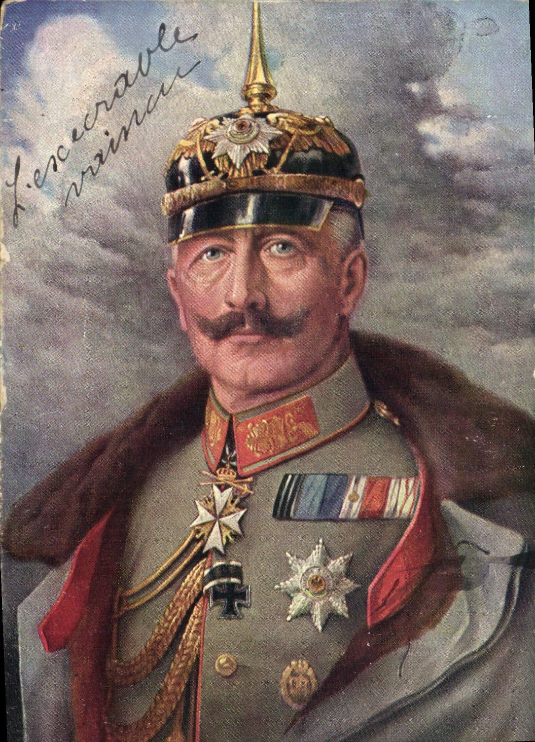 Empereur Guillaume II — portrait militaire — Verlag Jul. Manias & Cie., Strassburg i. Els., n° 412