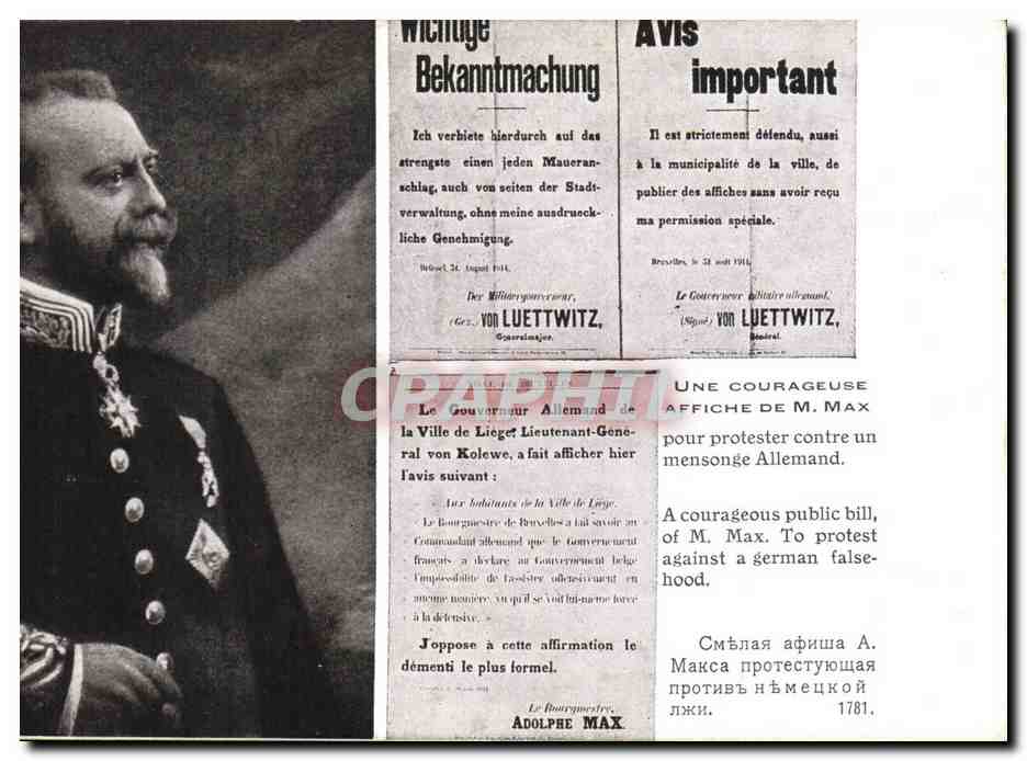 Bouvelles — Protestant Poster Against a German Notice — Patriotic Edition 1914