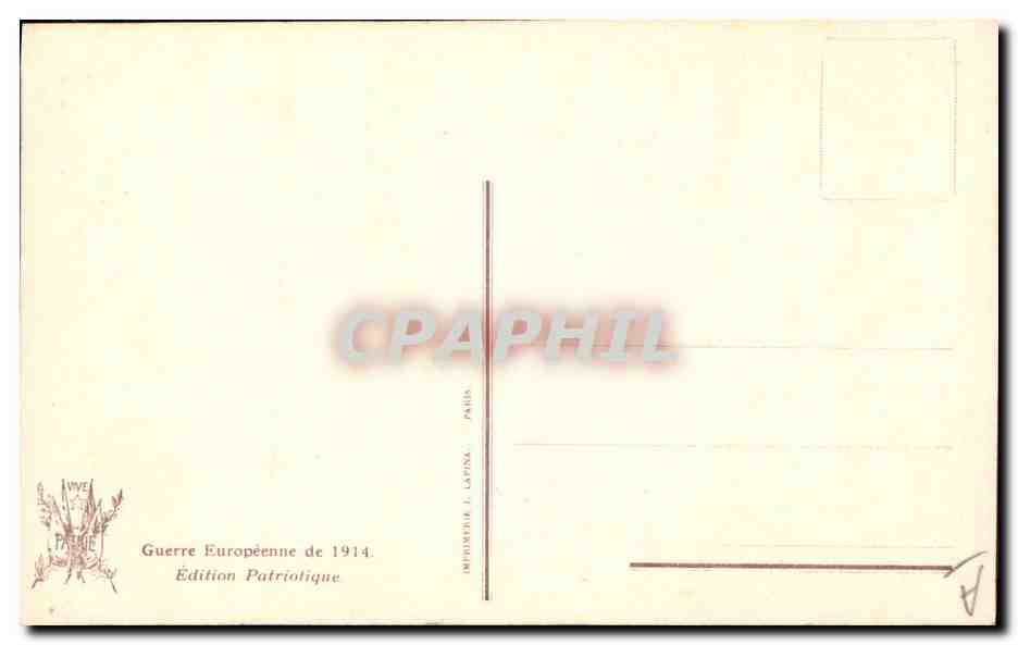 CPA Militaria Le Genreral Pau Grand Duc Nicolas  — Verso