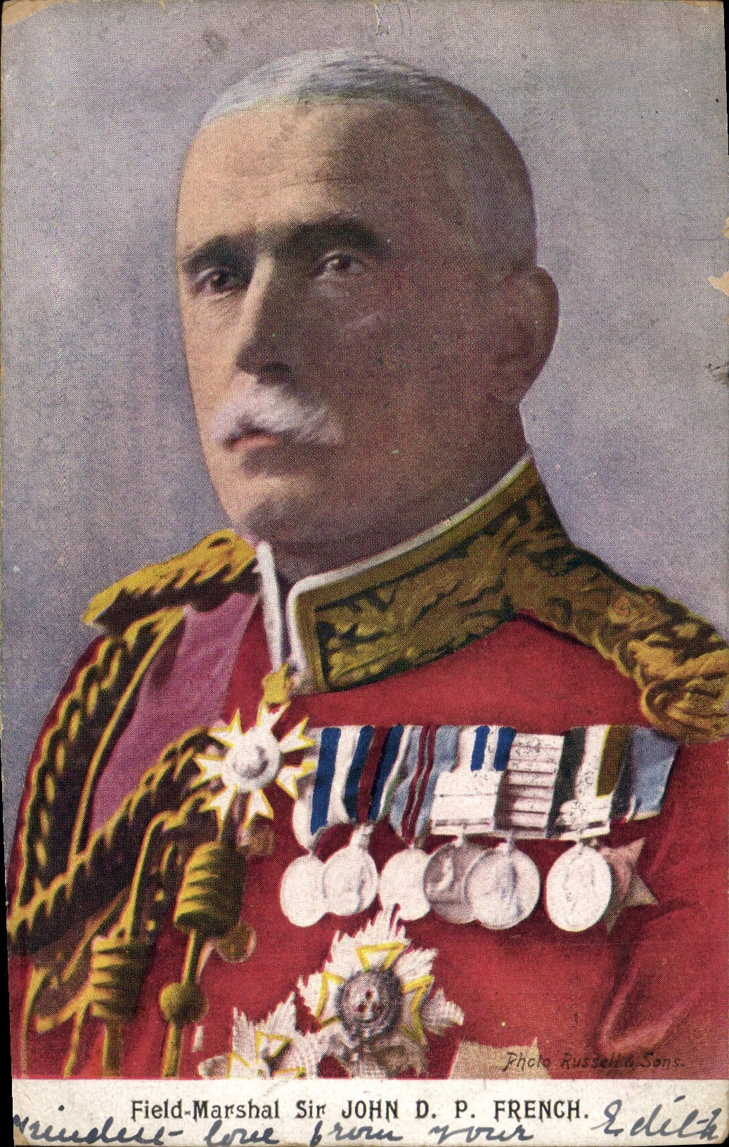 Feldmarschall Sir John D. P. French — Photo Russell & Sons — Édith