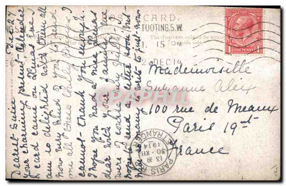 Feldmarschall Sir John D. P. French — Photo Russell & Sons — Édith — Rückseite
