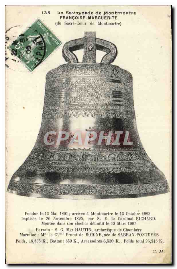 La Savoyarde de Montmartre — clocher du Sacré-Cœur — éditeur C. M., n° 134