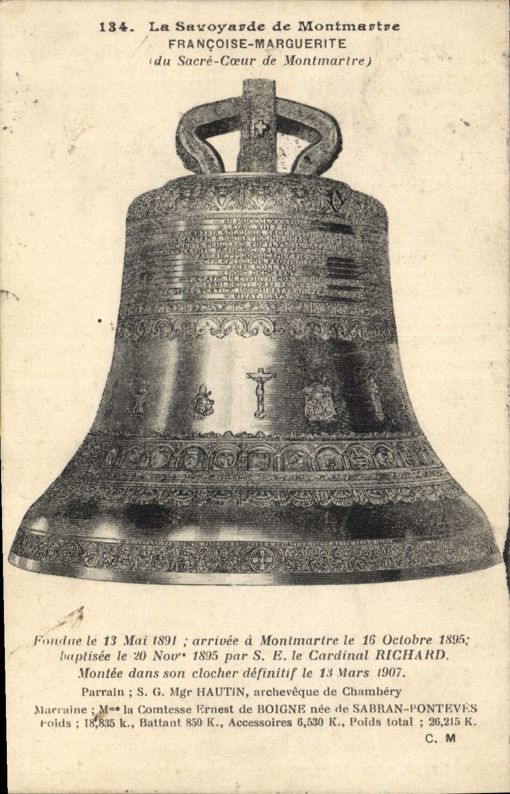 La Savoyarde de Montmartre — clocher du Sacré-Cœur de Montmartre — C. M. n°184