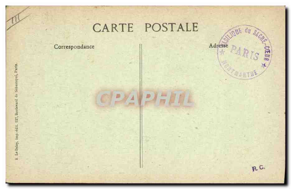 Cloche du Sacré-Cœur de Montmartre — offerte par le diocèse de Chambéry — éditeur Le Doley, Paris, n° 4364 — Verso