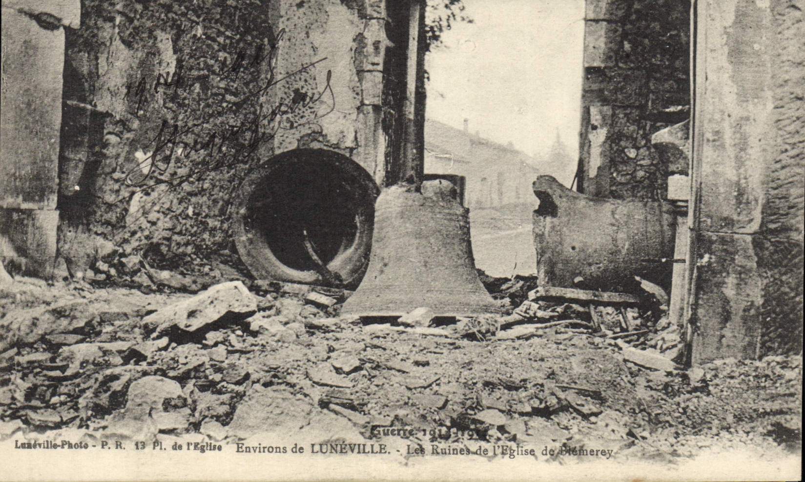 Les Ruines de l'Église de Piémérey — Environs de LUNÉVILLE — Photo P.R. 13 Pl. de l'Église