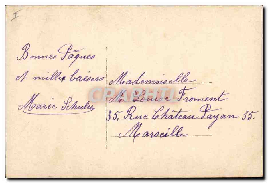 CPA Cloche Femme Paques  — Rückseite