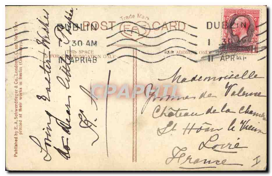 CPA Cloche Enfant Mouton Paques  — Verso