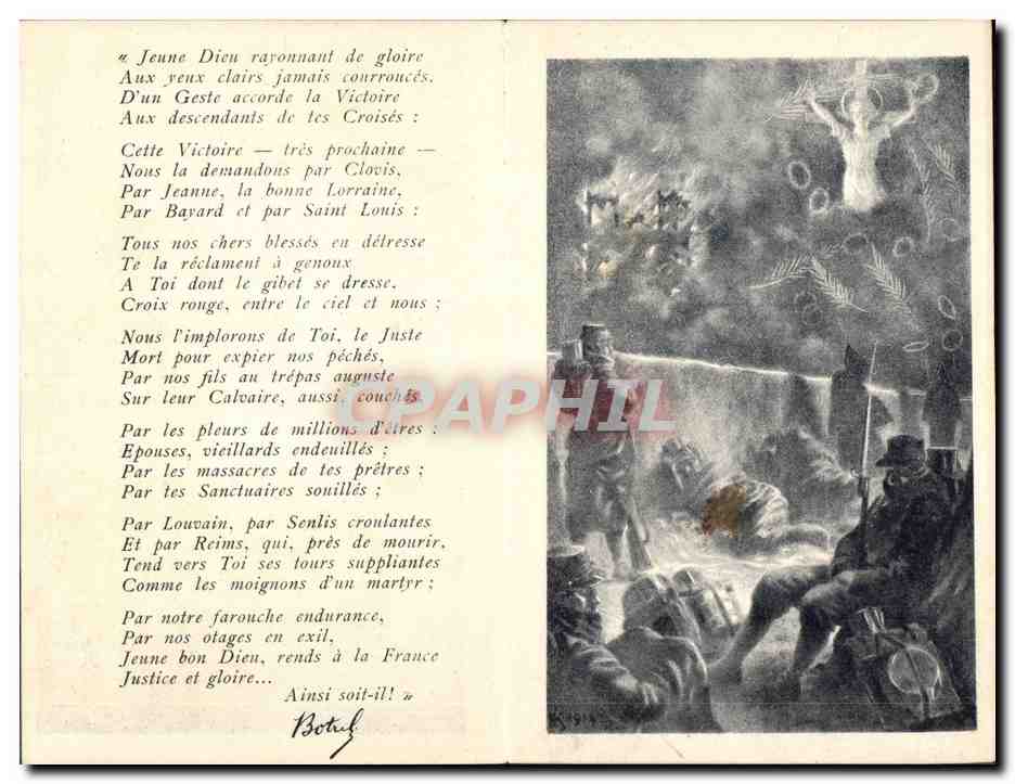 CPA Folklore Priere au Jeune Bon Dieu Th Botrel  — Verso