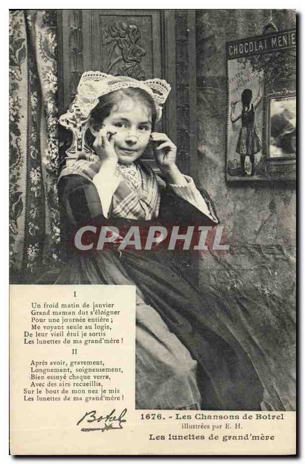 CPA Folklore Les chansons de Botrel illustrees Les lunettes de grand mere 