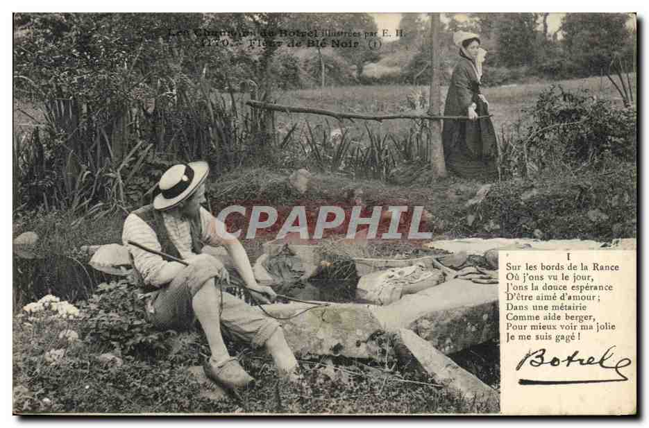 CPA Folklore Botrel Sur les bords de la Rance 