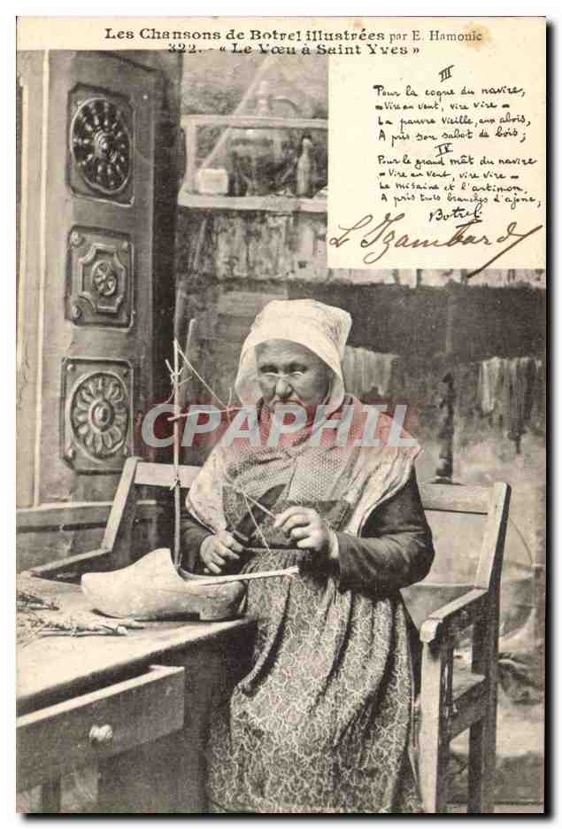 CPA Folklore Les chansons de Botrel illustrees Le voeu a Saint Yves 