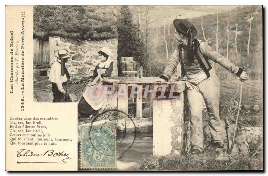 CPA Folklore Les chansons de Botrel illustrees La Meuniere a Pont Aven 
