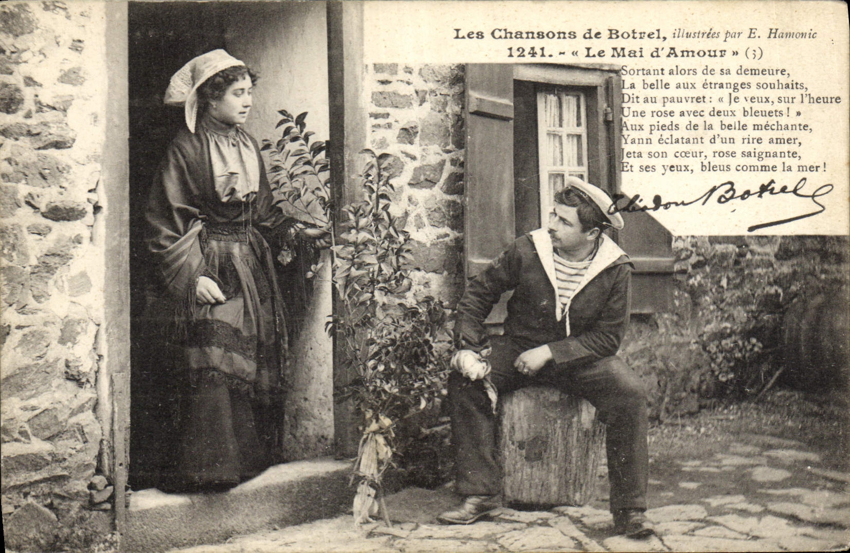 CPA Folklore Les chansons de Botrel illustrees Le Mai d'amour 