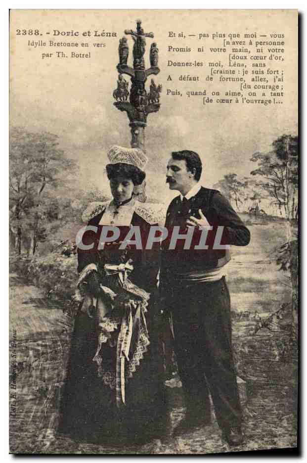 CPA Folklore Doric et lena Idylle bretonne en vers par Th Botrel 