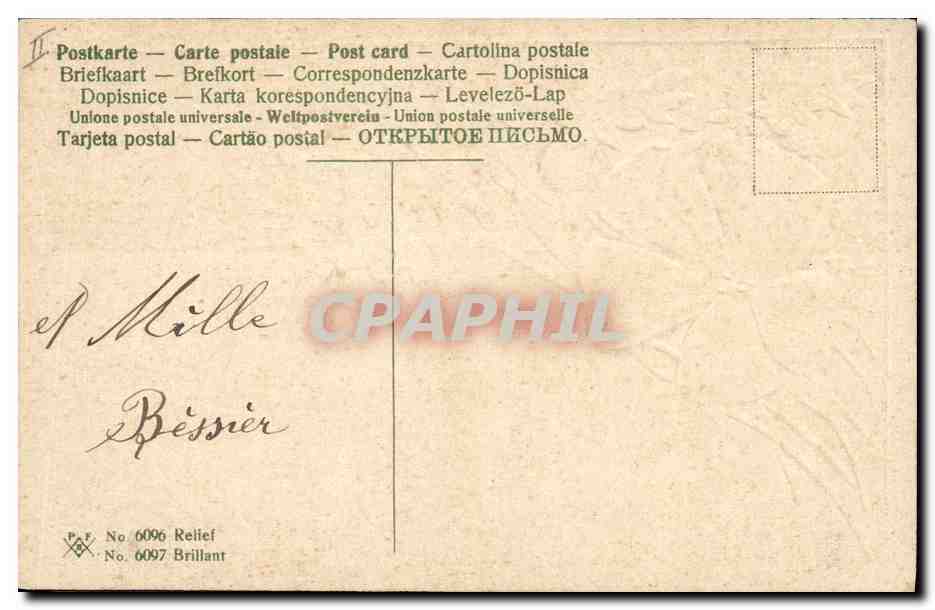 CPA Fantaisie Fleurs  — Verso