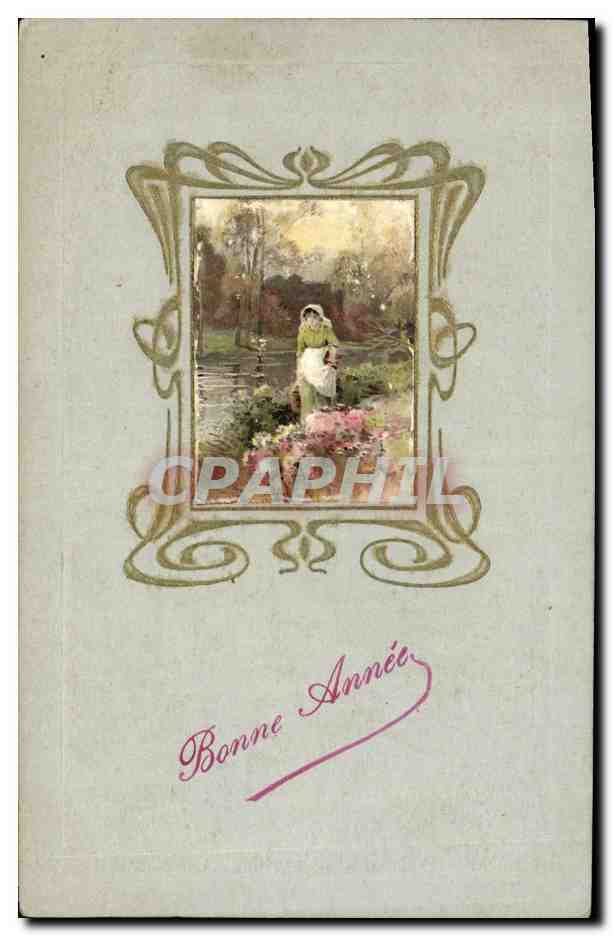 CPA Fantaisie Fleurs Femme 
