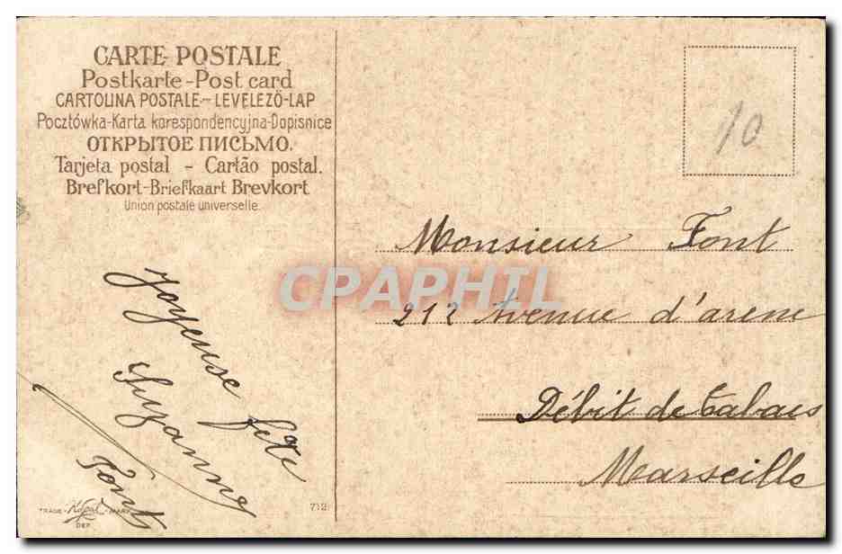 CPA Fantaisie Fleurs  — Rückseite