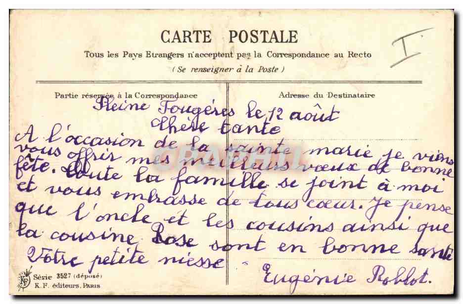 CPA Fantaisie Fleurs  — Rückseite