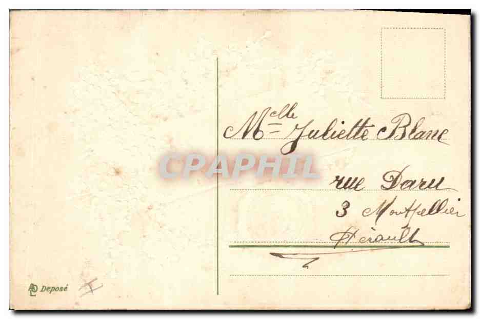 CPA Fantaisie Fleurs  — Verso