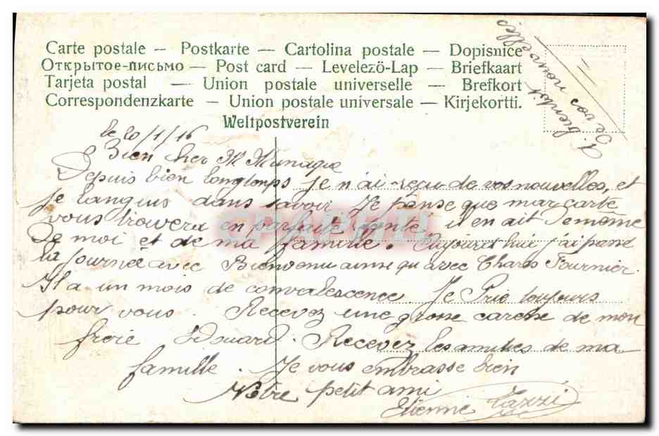 CPA Fantaisie Fleurs Fer a cheval  — Verso