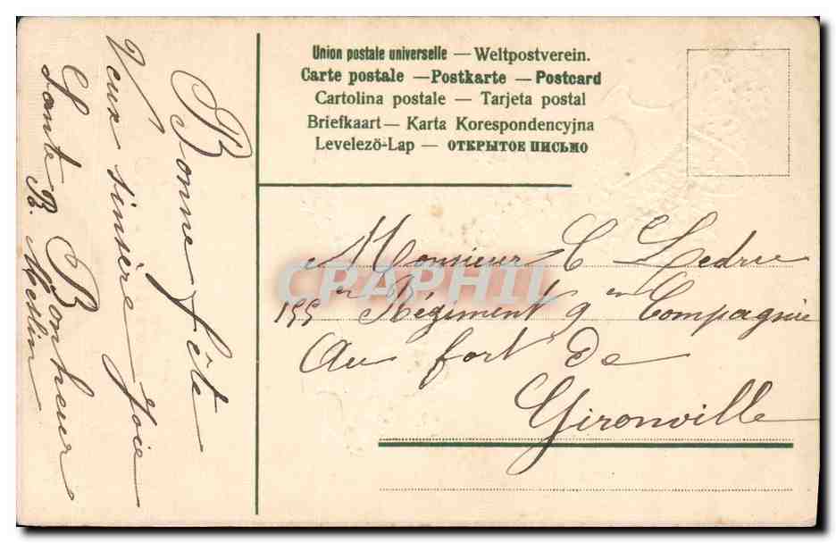 CPA Fantaisie Fleurs  — Verso